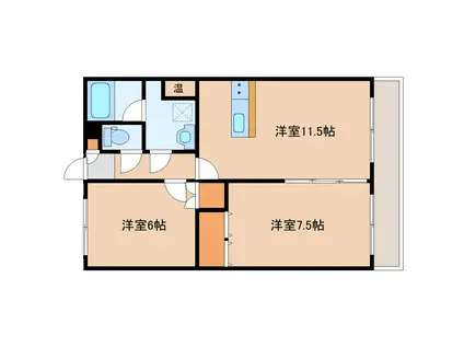 フィオーレ本町(2LDK/1階)の間取り写真