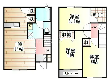 サニーサイドガーデン(3LDK/2階)の間取り写真