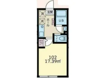 リュクスメゾンヘイアン(1K/1階)の間取り写真