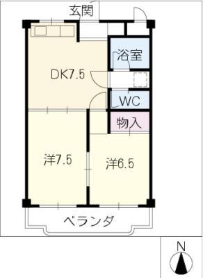 ブランメゾンコジマ(2DK/3階)の間取り写真