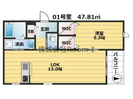 カーサ・アルモニア・旭化成ヘーベルメゾンHEBEL HAUS(1LDK/1階)の間取り写真