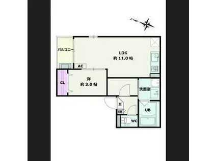 JACK YAMATOI(1LDK/3階)の間取り写真