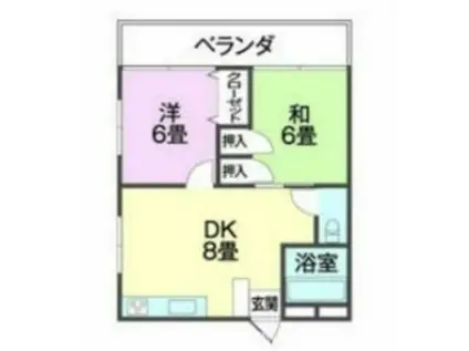 クリスタルハイム(2DK/3階)の間取り写真