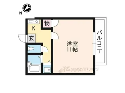 ファミーユSETA(1K/8階)の間取り写真