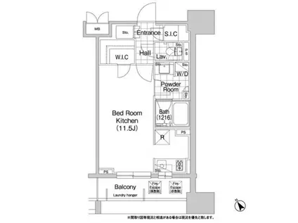 シーズンフラッツ恵比寿(ワンルーム/7階)の間取り写真