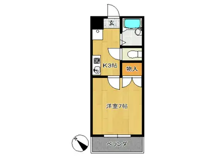 ソレーユ(1K/2階)の間取り写真