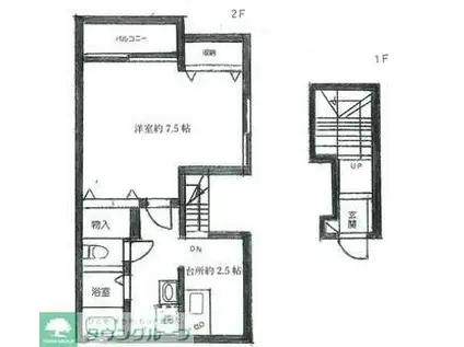 シンバシウェーブ(1K/2階)の間取り写真