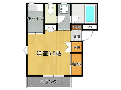 ドエルホドクボ(1K/2階)の間取り写真