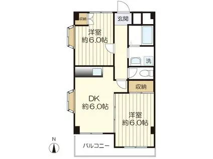 ステイブル橋場(2DK/3階)の間取り写真
