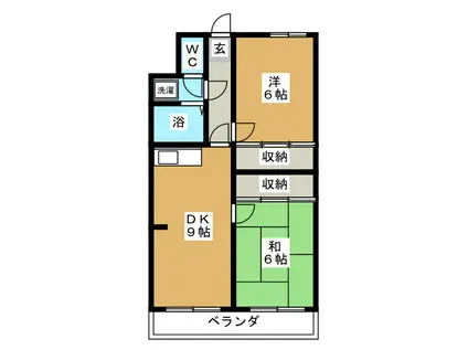 エスポワール篠崎1(2DK/4階)の間取り写真