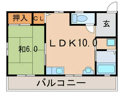 新田マンション(1LDK/4階)の間取り写真