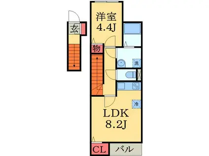 ユーカリが丘 富士(1LDK/2階)の間取り写真