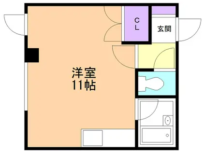 SNOWPAL(ワンルーム/2階)の間取り写真