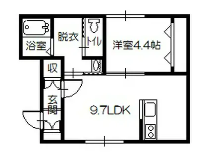 ネオFH(1LDK/1階)の間取り写真
