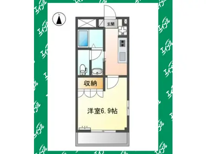 ブリーズドゥメールM(1K/1階)の間取り写真