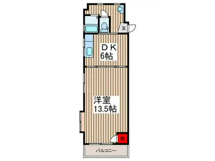 石井ビル(1DK/3階)の間取り写真