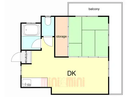 大成マンション(1DK/3階)の間取り写真