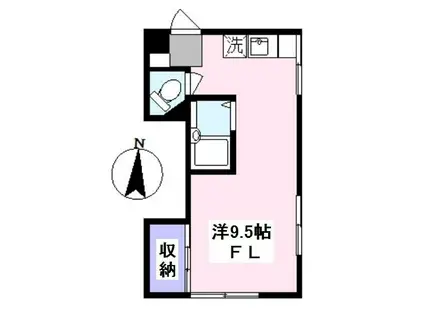 ひかりハイツ(ワンルーム/1階)の間取り写真