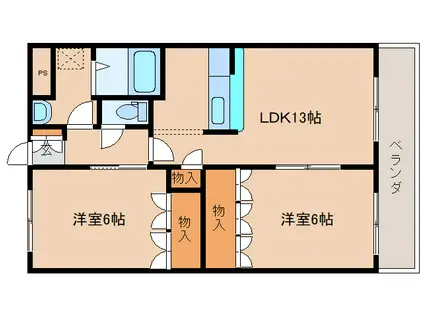 CASA AL DENTE(2LDK/2階)の間取り写真