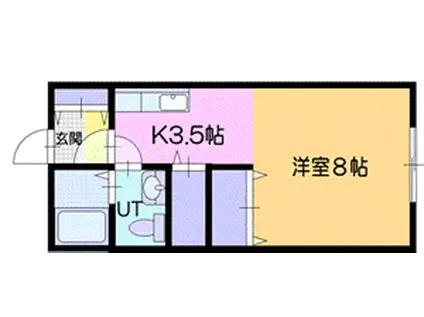 ポプリ末広2007(1K/1階)の間取り写真