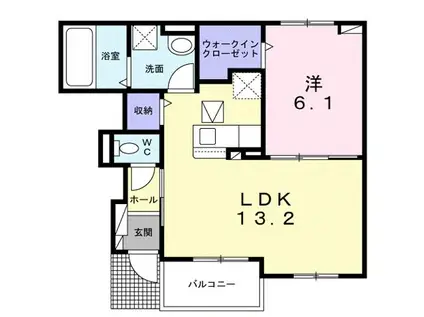 COTTON BARLEY(1LDK/1階)の間取り写真