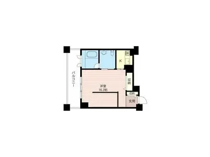 レジデンスシャルマン月島(ワンルーム/10階)の間取り写真