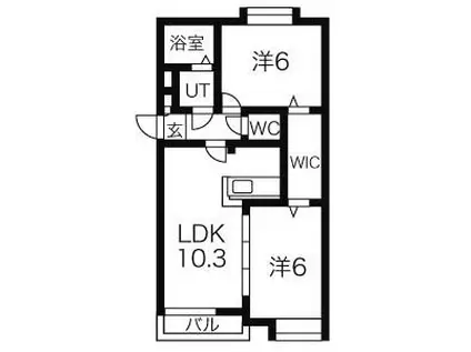 マストコートフォルティス(2LDK/2階)の間取り写真