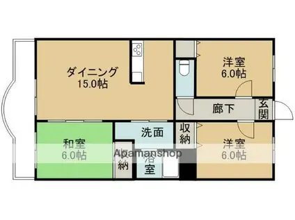 秋津グリーンプラザII(3LDK/3階)の間取り写真