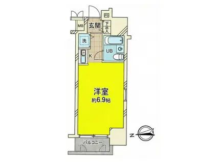 シーアイマンション池袋(ワンルーム/7階)の間取り写真