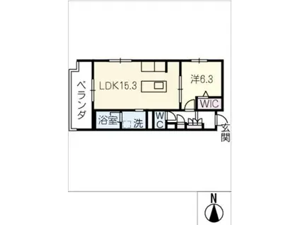 エクラージュ吹上(1LDK/2階)の間取り写真