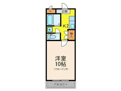 ルナマーレII(1K/2階)の間取り写真