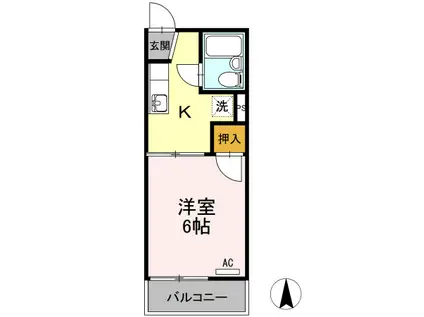 フォーヴルさくら A棟 A(1K/2階)の間取り写真