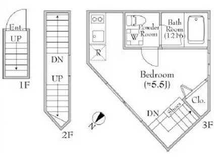 GRANDEGGS渋谷本町(ワンルーム/1階)の間取り写真