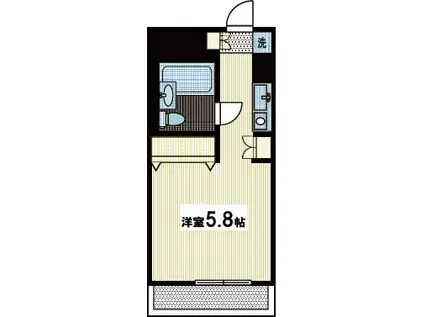 ベルコリーヌ(1K/2階)の間取り写真