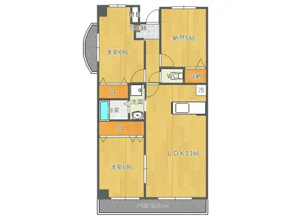 アルカンシェル(2SLDK/3階)の間取り写真