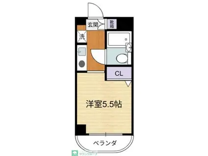 シャルマンはすみ(1K/4階)の間取り写真