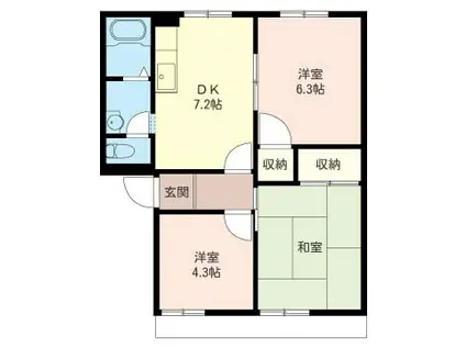 エクレール(3DK/2階)の間取り写真