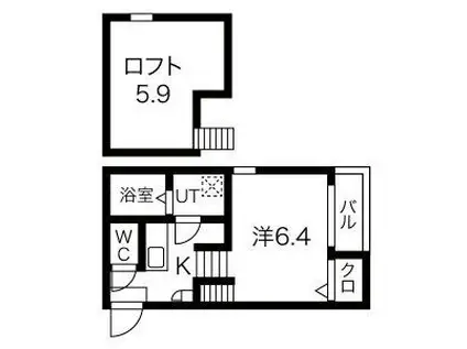 アインスグリュック(1SK/2階)の間取り写真