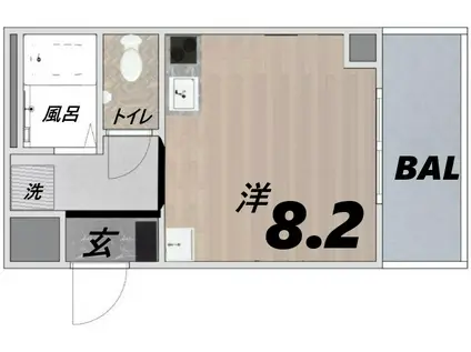 CUBE南塚口II(ワンルーム/4階)の間取り写真