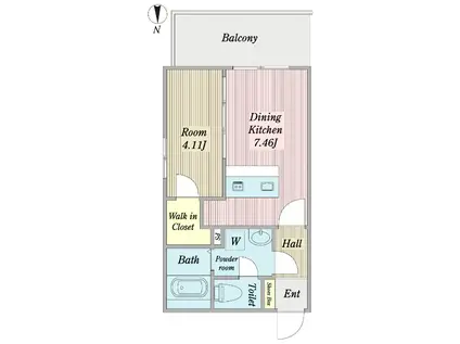 澄和レジデンス長崎大浦(1DK/7階)の間取り写真