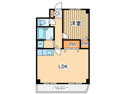 チェリーハイツ(1LDK/3階)の間取り写真