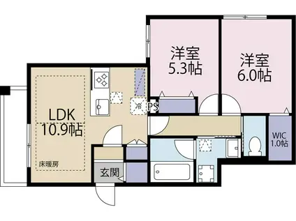 下馬4丁目メゾン(2LDK/1階)の間取り写真