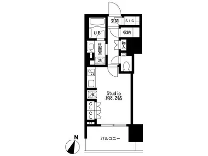 ブリリアタワー池袋(ワンルーム/13階)の間取り写真