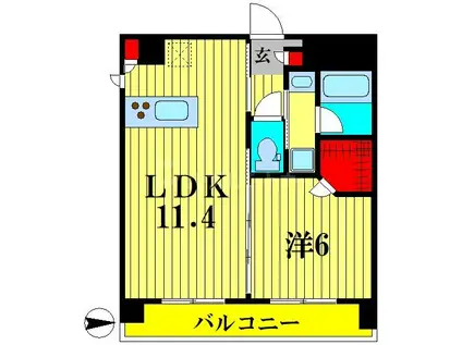 ZOOM錦糸町ノース(1LDK/3階)の間取り写真