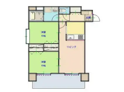 ウエストパーク佐世保(2LDK/8階)の間取り写真