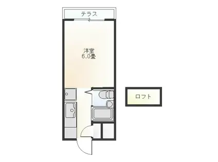 CASA港町(ワンルーム/2階)の間取り写真