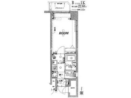 ヴェルト三軒茶屋II(1K/3階)の間取り写真