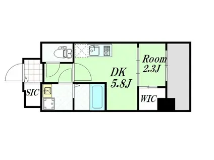 セレニテ江坂グランデ(1DK/3階)の間取り写真