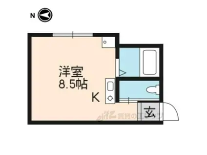 アンダーフォレスト(ワンルーム/2階)の間取り写真