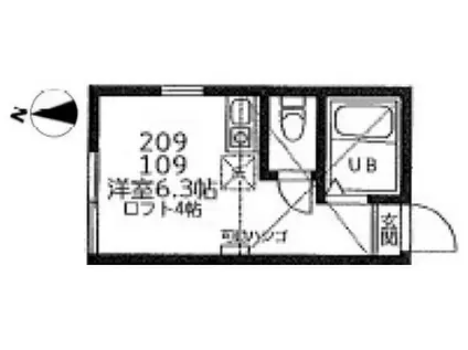 ユナイト北加瀬ラムズゲート(ワンルーム/2階)の間取り写真